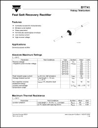 BYT41B datasheet: Standard recovery rectifier for general purpose applications for power conversion BYT41B