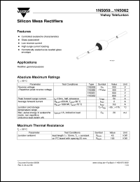 1N5062 datasheet: Standard recovery rectifier for general purpose applications for power conversion 1N5062