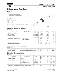 BY228-15 datasheet: Standard recovery rectifier for general purpose applications for power conversion BY228-15