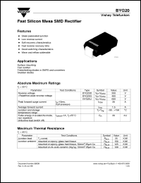 BYG20D datasheet: Ultra fast recovery rectifier for general purpose applications for power conversion BYG20D