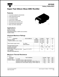 BYG22D datasheet: Ultra fast recovery rectifier for general purpose applications for power conversion BYG22D