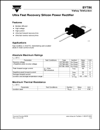 BYT86-800 datasheet: Ultra fast recovery rectifier for general purpose applications for power conversion BYT86-800