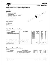BYT43B datasheet: Ultra fast recovery rectifier for general purpose applications for power conversion BYT43B