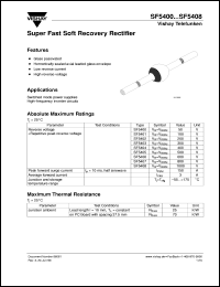 SF5402 datasheet: Ultra fast recovery rectifier for general purpose applications for power conversion SF5402
