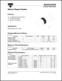 BA682 datasheet: Small signal UHF/VHF bandswitching diode for TV and CATV BA682