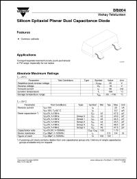 BB804-3 datasheet: Small signal capacitance diode for frequency tuning in FM radio tuners BB804-3