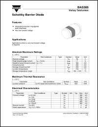 BAS386 datasheet: Small signal Schottky barrier diode for ultra high-speed switching applications and protection circuit BAS386