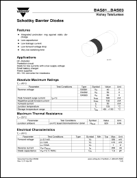 BAS82 datasheet: Small signal Schottky barrier diode for ultra high-speed switching applications and protection circuit BAS82