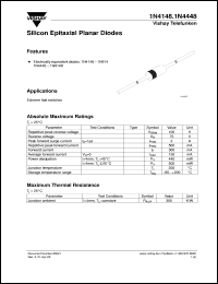 1N4148 datasheet: Small signal switching diode for general purpose applications 1N4148