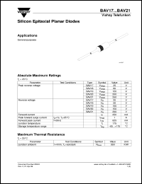 BAV17 datasheet: Small signal switching diode for general purpose applications BAV17