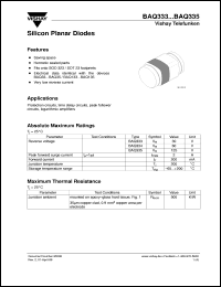 BAQ333 datasheet: Small signal switching diode for general purpose applications BAQ333