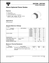 BAV300 datasheet: Small signal switching diode for general purpose applications BAV300