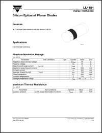 LL4154 datasheet: Small signal switching diode for general purpose applications LL4154