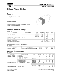 BAQ133 datasheet: Small signal switching diode for general purpose applications BAQ133
