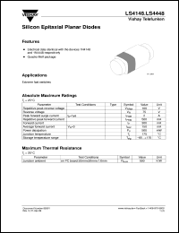 LS4148 datasheet: Small signal switching diode for general purpose applications LS4148