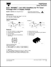 TSDF52424 datasheet: N-Channel depletion mode RF Dual-MOSMIC (MOS Monolithic Integrated Circuit) transistor TSDF52424