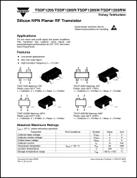 TSDF1205W datasheet: 12-GHz low-noise RF transistor TSDF1205W