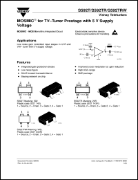 S592T datasheet: RF MOSMIC (MOS Monolithic Integrated Circuit) transistor S592T