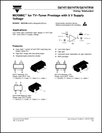 S974TR datasheet: RF MOSMIC (MOS Monolithic Integrated Circuit) transistor S974TR