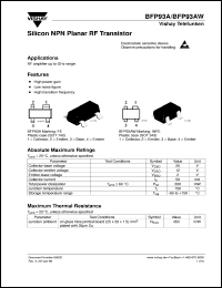 BFP93A datasheet: NPN small signal RF transistor BFP93A