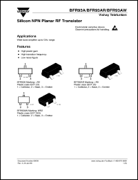 BFR93A datasheet: NPN small signal RF transistor BFR93A