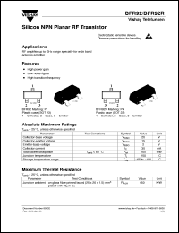 BFR92R datasheet: NPN small signal RF transistor BFR92R