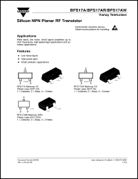 BFS17AW datasheet: NPN small signal RF transistor BFS17AW