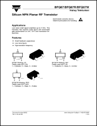 BFQ67W datasheet: NPN small signal RF transistor BFQ67W