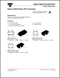 S822TRW datasheet: NPN small signal RF transistor S822TRW