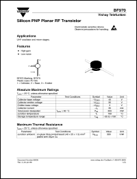 BF970 datasheet: PNP small signal RF transistor BF970
