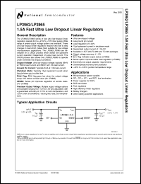 LP3965ES-ADJ datasheet: 1.5A Fast Ultra Low Dropout Linear Regulator LP3965ES-ADJ