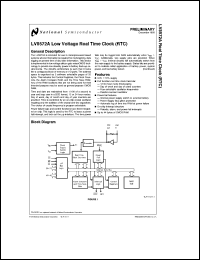 LV8572AV datasheet: Low Voltage Real Time Clock (RTC) [Life-time buy] LV8572AV