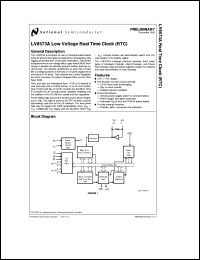 LV8573AV datasheet: Low Voltage Real Time Clock (RTC) [Life-time buy] LV8573AV