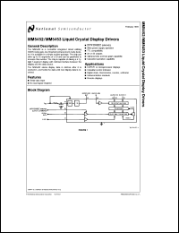 MM5452MDC datasheet: Liquid Crystal Display Drivers MM5452MDC