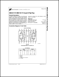 MM54C175J/883 datasheet: Quad D Flip-Flop MM54C175J/883