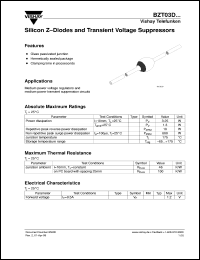 BZT03D7V5 datasheet: 6.75V zener and suppressor diode BZT03D7V5