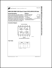 MM54C86J/883 datasheet: Quad 2-Input EXCLUSIVE-OR Gate MM54C86J/883