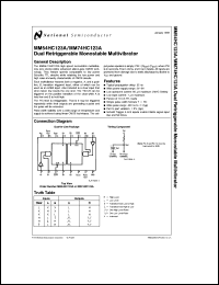 MM54HC123AJ-MLS datasheet: Dual Retriggerable Monostable Multivibrator MM54HC123AJ-MLS