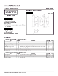 S10VT60 datasheet: 3-phase general purpose bridge module rectifier S10VT60