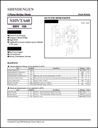 S10VTA60 datasheet: 3-phase general purpose bridge module rectifier S10VTA60