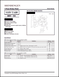 S10VTA80 datasheet: 3-phase general purpose bridge module rectifier S10VTA80