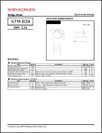 S3WB20 datasheet: General purpose DIL bridge rectifier S3WB20
