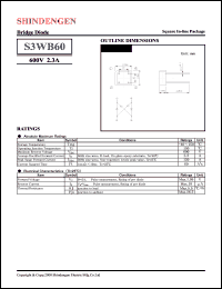 S3WB60 datasheet: General purpose DIL bridge rectifier S3WB60