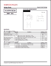 S10WB20 datasheet: General purpose DIL bridge rectifier S10WB20