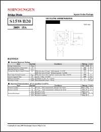 S15WB20 datasheet: General purpose DIL bridge rectifier S15WB20