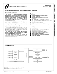 PC87109EB datasheet: Advanced UART and Infrared Controller [Not recommended for new designs] PC87109EB