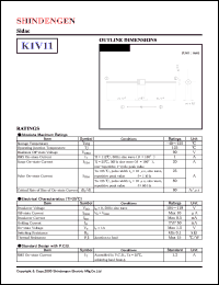 K1V11 datasheet: Sidac (Bi-directional thyristor) K1V11