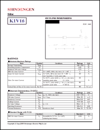 K1V16 datasheet: Sidac (Bi-directional thyristor) K1V16