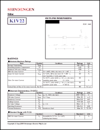 K1V22 datasheet: Sidac (Bi-directional thyristor) K1V22