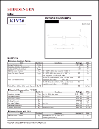 K1V26 datasheet: Sidac (Bi-directional thyristor) K1V26